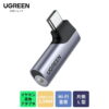 UGREEN Type-C to 3.5mm イヤホン 変換アダプター 3極/4極 TRRS対応 メスからオス イヤホンジャック変換 タイプc Hi-Fi音質 DACチップ 片側L型 直挿しタイプ ミ
