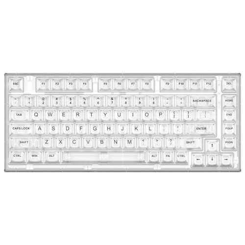 YUNZII X75 PRO 82キーワイヤレス ホットスワップ対応 英語配列 メカニカルゲーミングキーボード 透明キーキャップ BT5.0/2.4G/USB-C ガスケット装着キーボード Windo